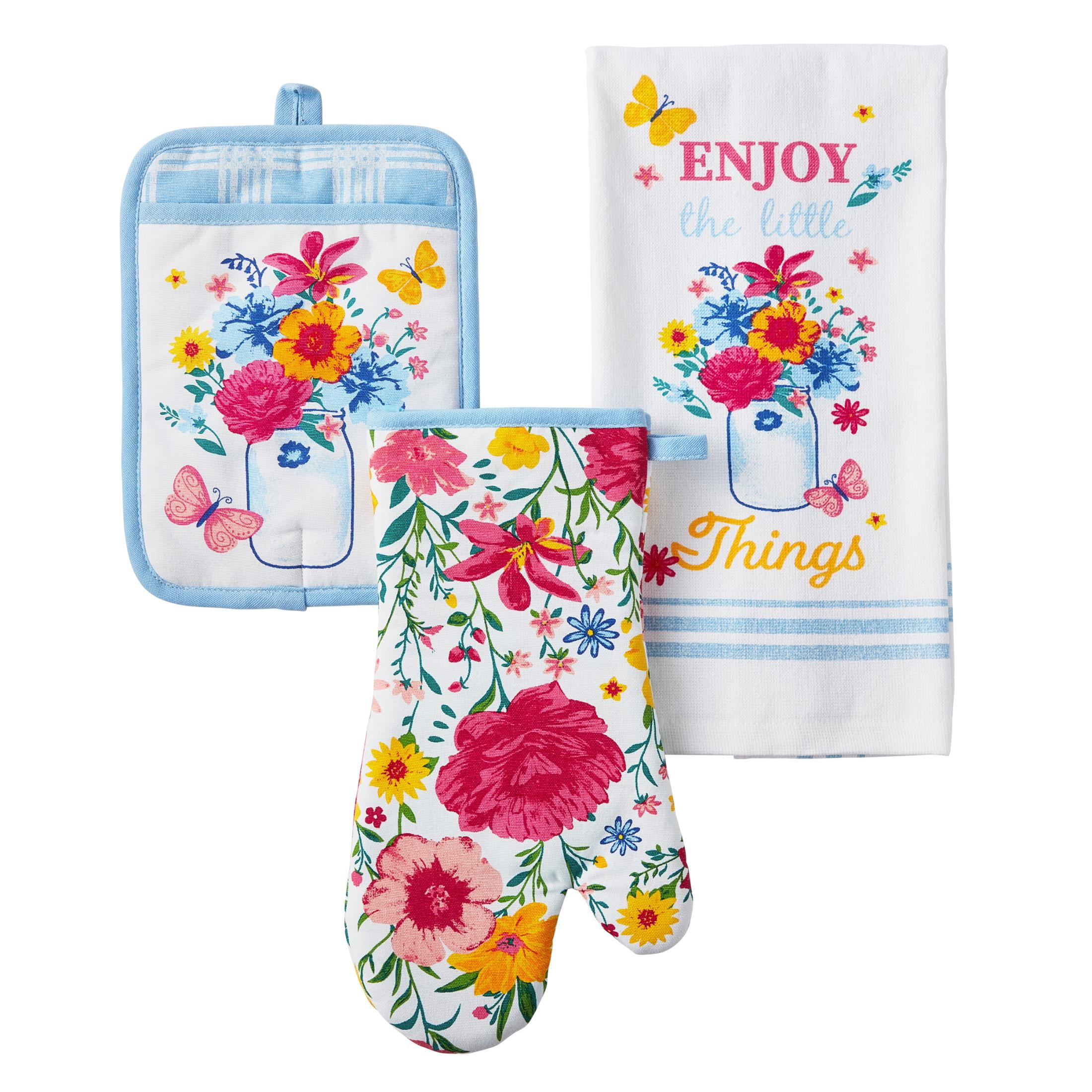 The Pioneer Woman Flowering Frontier Kitchen Towel, Oven Mitt & Pot
