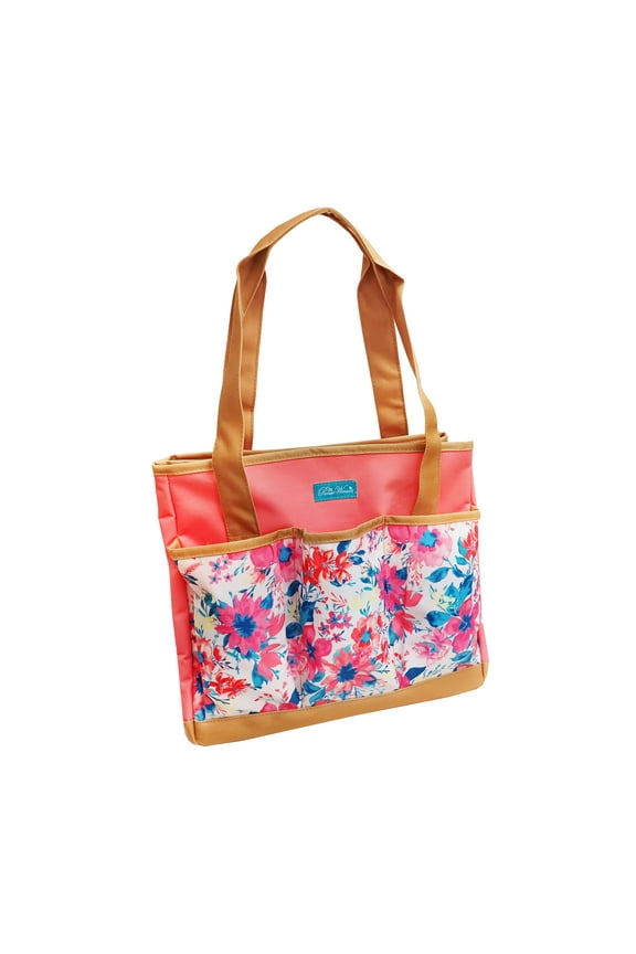 Fresh Floral Garden Tote Bag with Pockets for Storing Tools