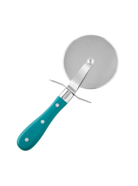 The Pioneer Woman Frontier Collection Stainless Steel Pizza Cutter, Teal/Silver