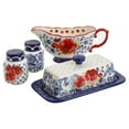 thumbnail image 1 of The Pioneer Woman Frontier Rose Butter Dish w/Lid, Gravy Boat and Salt & Pepper Set, 5 Piece Set, 1 of 6