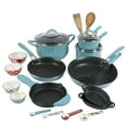 thumbnail image 1 of The Pioneer Woman Frontier Speckle 24-Piece Nonstick Cookware Set with Soft Grip Handles, Turquoise, 1 of 21