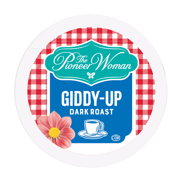 The Pioneer Woman Giddy-Up Coffee Pods, Dark Roast, 24 Count for Keurig K Cups Machines