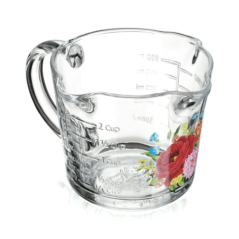 The Pioneer Woman Glass Measuring Cup, Sweet Rose