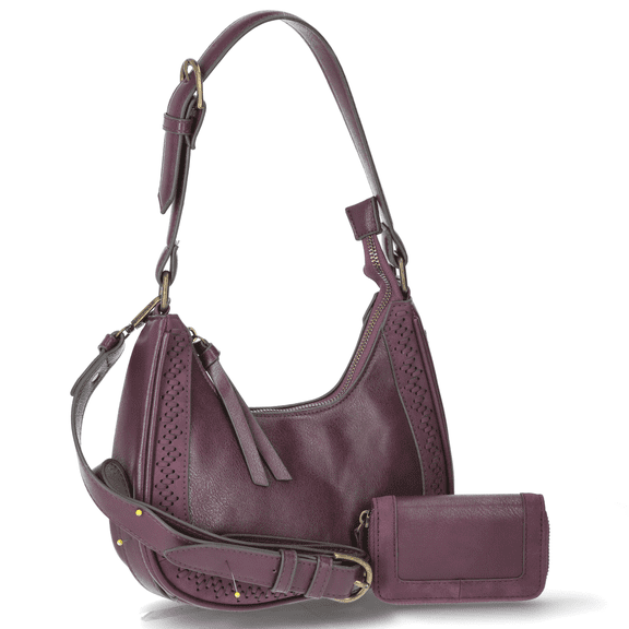 The Pioneer Woman Grace Handbag and Wallet Set, 2-Piece, Grapewine