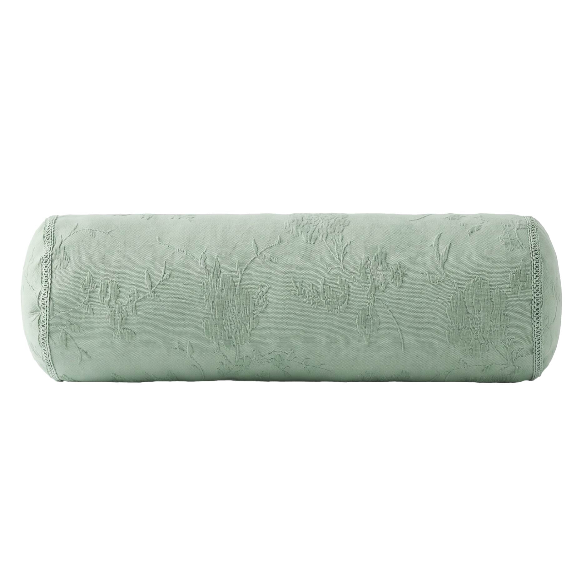 The Pioneer Woman Green Matelasse Floral Crochet Trim Decorative Bolster Pillow