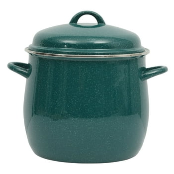 The Pioneer Woman Green Speckle 12-Quart Enamel on Steel Stock Pot
