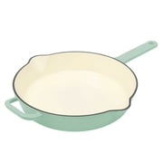 The Pioneer Woman 12 in Enameled Cast Iron Skillet, Green, Oven Safe