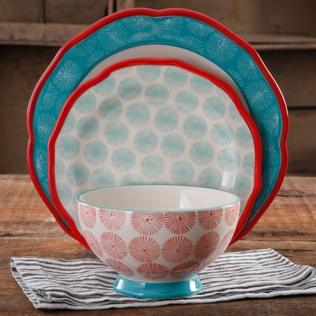 The Pioneer Woman Scalloped 12-Piece Dinnerware Set, Walmart Exclusive