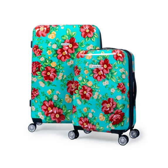 The Pioneer Woman Hardside Luggage 2 Piece Set, Carry-on and Checked Luggage