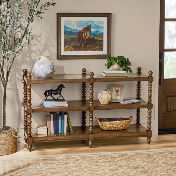 The Pioneer Woman Harper Spindle 3-Shelf Console Table, Homestead Brown