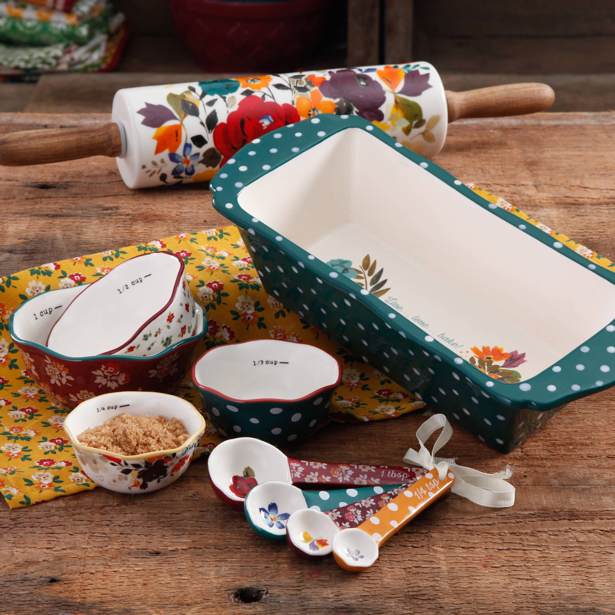 16-Pieces Ceramic Baking Set Kitchen Dinnerware, The Pioneer Women  Collection