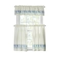 thumbnail image 1 of The Pioneer Woman Hattie Border Curtain Tier Pair and Valance Set, 3-Piece, 60" W x 36" L, Blue, 1 of 5