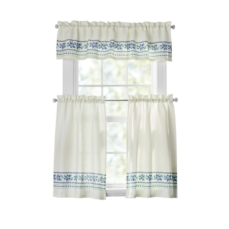 The Pioneer Woman Hattie Border Curtain Tier Pair and Valance Set