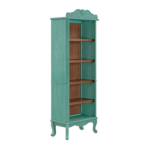 The Pioneer Woman Helen Bookcase Made With Solid Wood Frame, Teal - mixing furniture style