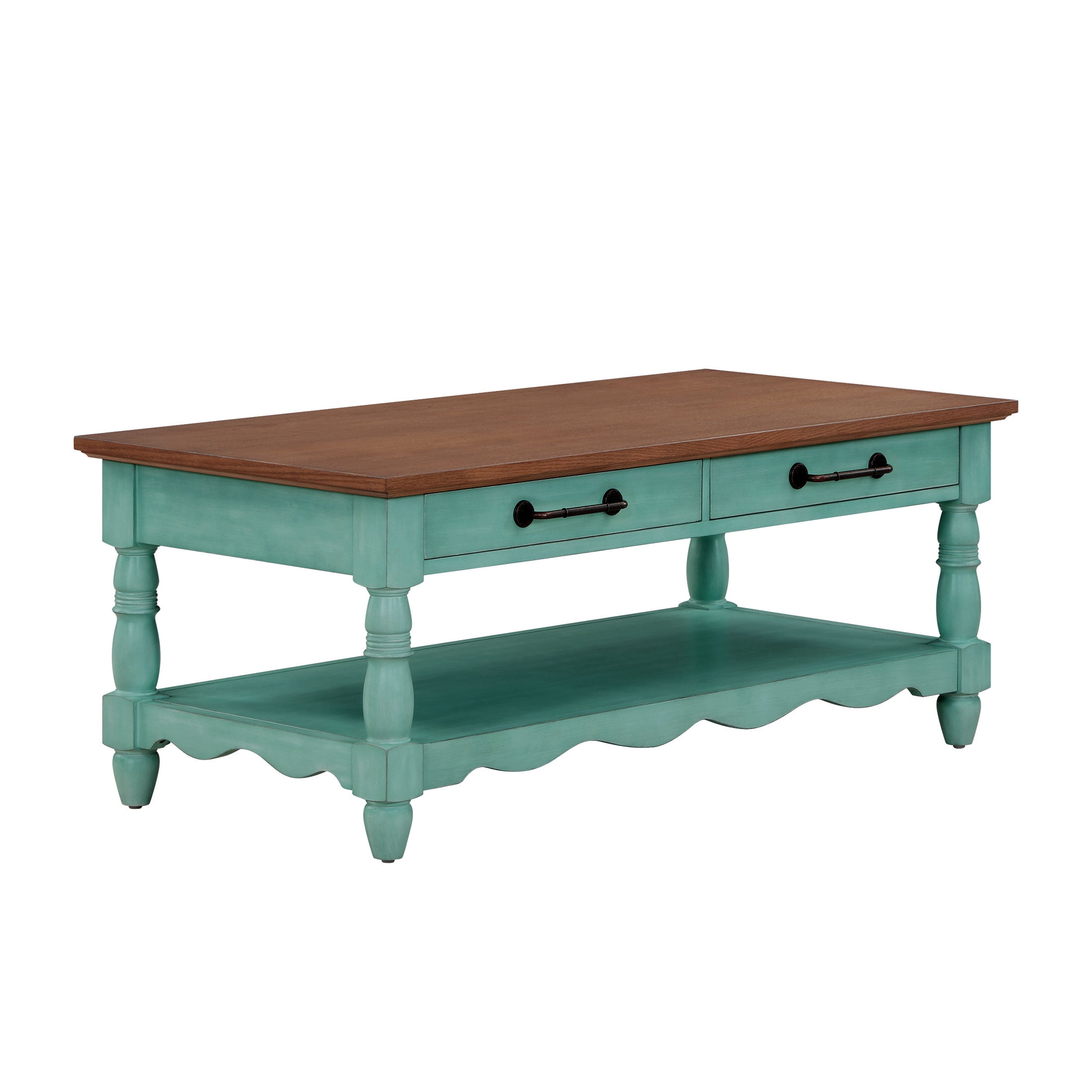 Teal wood coffee sale table