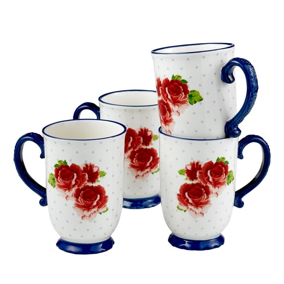 The Pioneer Woman Heritage Floral 18 fl oz 4-Piece Mug Set