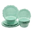 thumbnail image 1 of The Pioneer Woman Juliette 12-Piece Melamine Dinnerware Set, Teal, 1 of 5