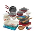 The Pioneer Woman Keepsake Floral 38Piece Cookware Set, Merlot