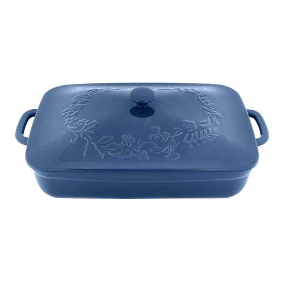 The Pioneer Woman Keepsake Floral 9"x13" Ceramic Casserole with Lid