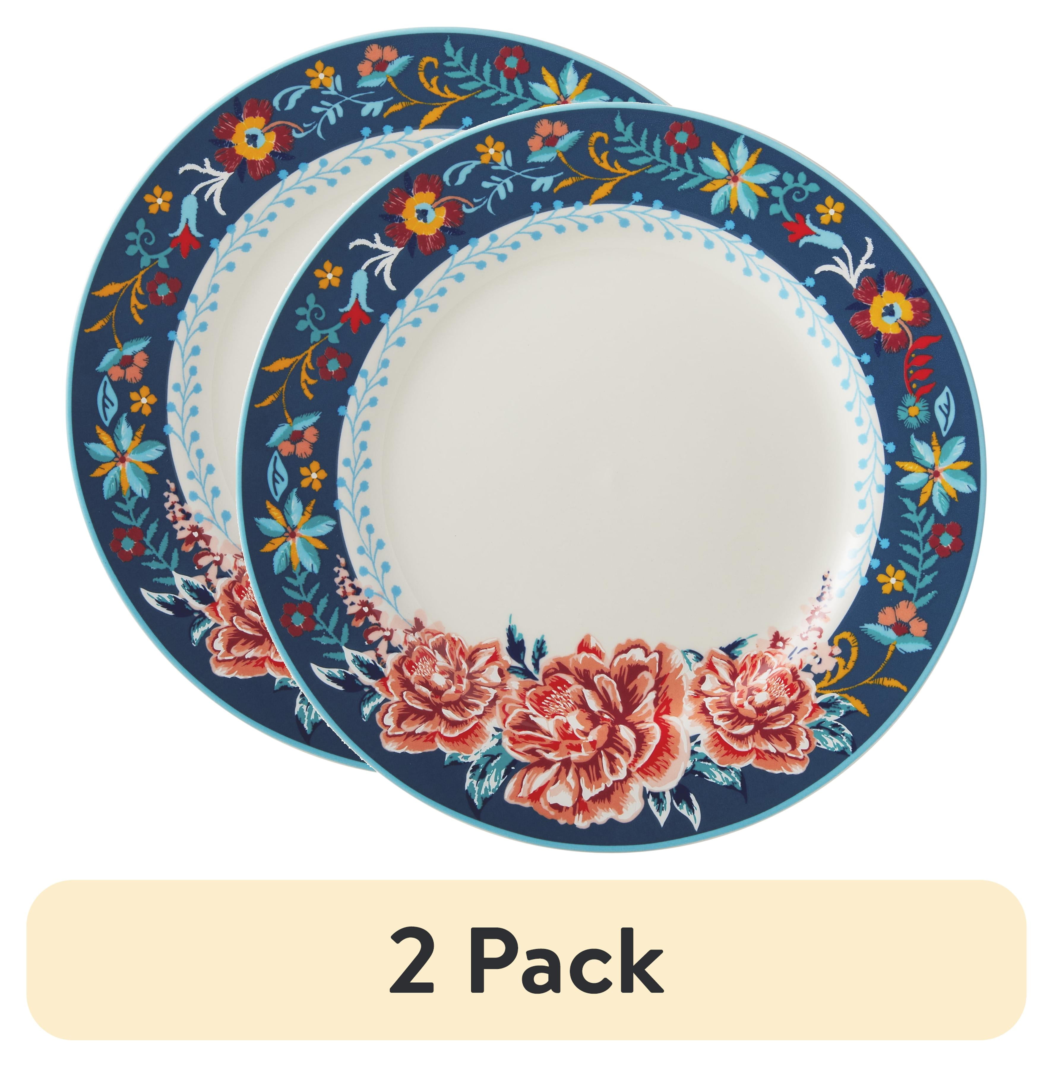 (2 pack) The Pioneer Woman Keepsake Floral Stoneware Dinner Plate