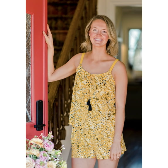 The Pioneer Woman Knit Camisole and Shorts Pajama Set, 2-Piece, Women’s