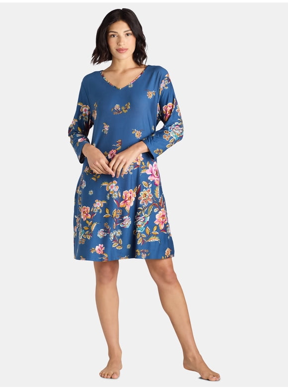 The Pioneer Woman Knit V Neck Sleep Tee, Sizes S-3X, Women’s