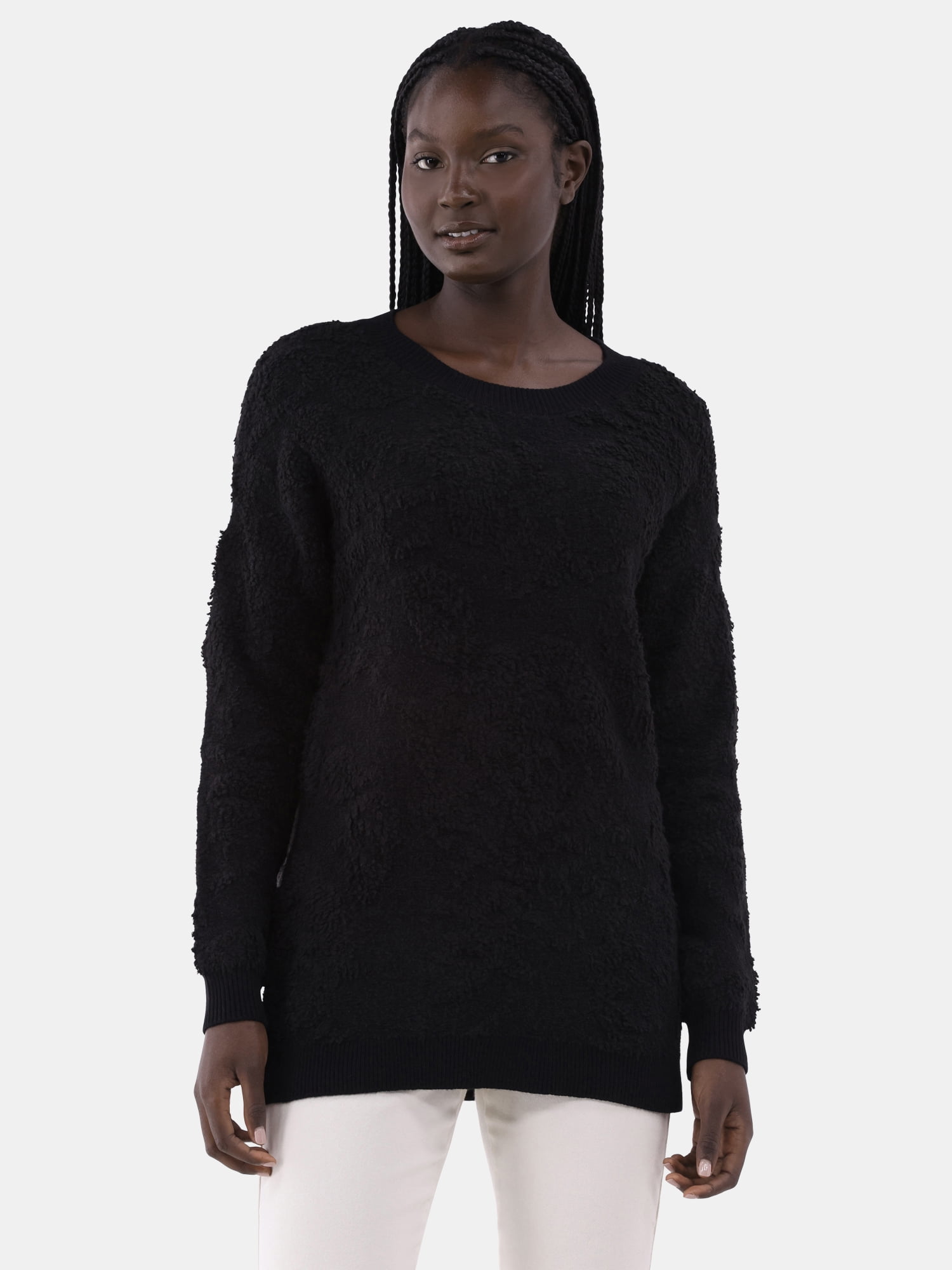 The Pioneer Woman Boat Neck Jacquard Pullover Sweater with Long Sleeves