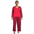 thumbnail image 1 of The Pioneer Woman Long Sleeve Top with Pants Pajama Set, Women’s, 2-Piece, 1 of 5