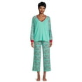 thumbnail image 1 of The Pioneer Woman Long Sleeve Top with Pants Pajama Set, Women’s, 2-Piece, 1 of 6
