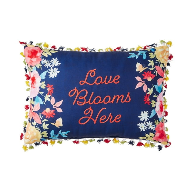 The Pioneer Woman, Love Blooms Here, Rectangle Outdoor Pillow, 14" x 20