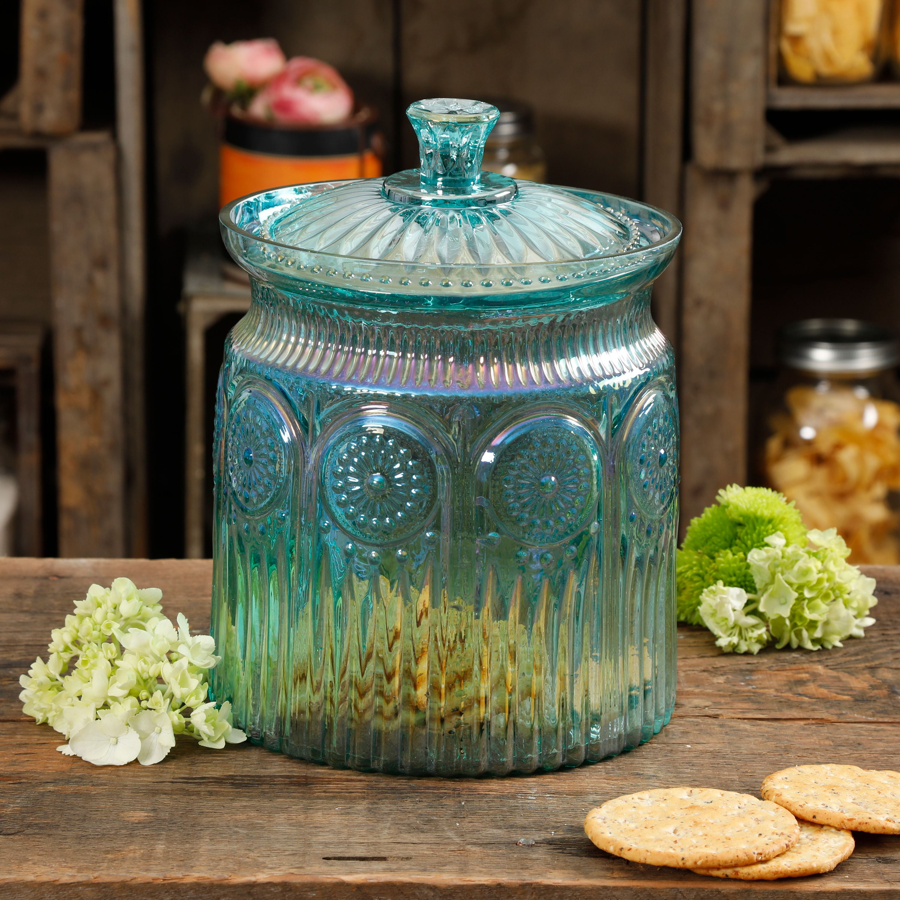 The Pioneer Woman Adeline Glass Cookie Jar, Clear 