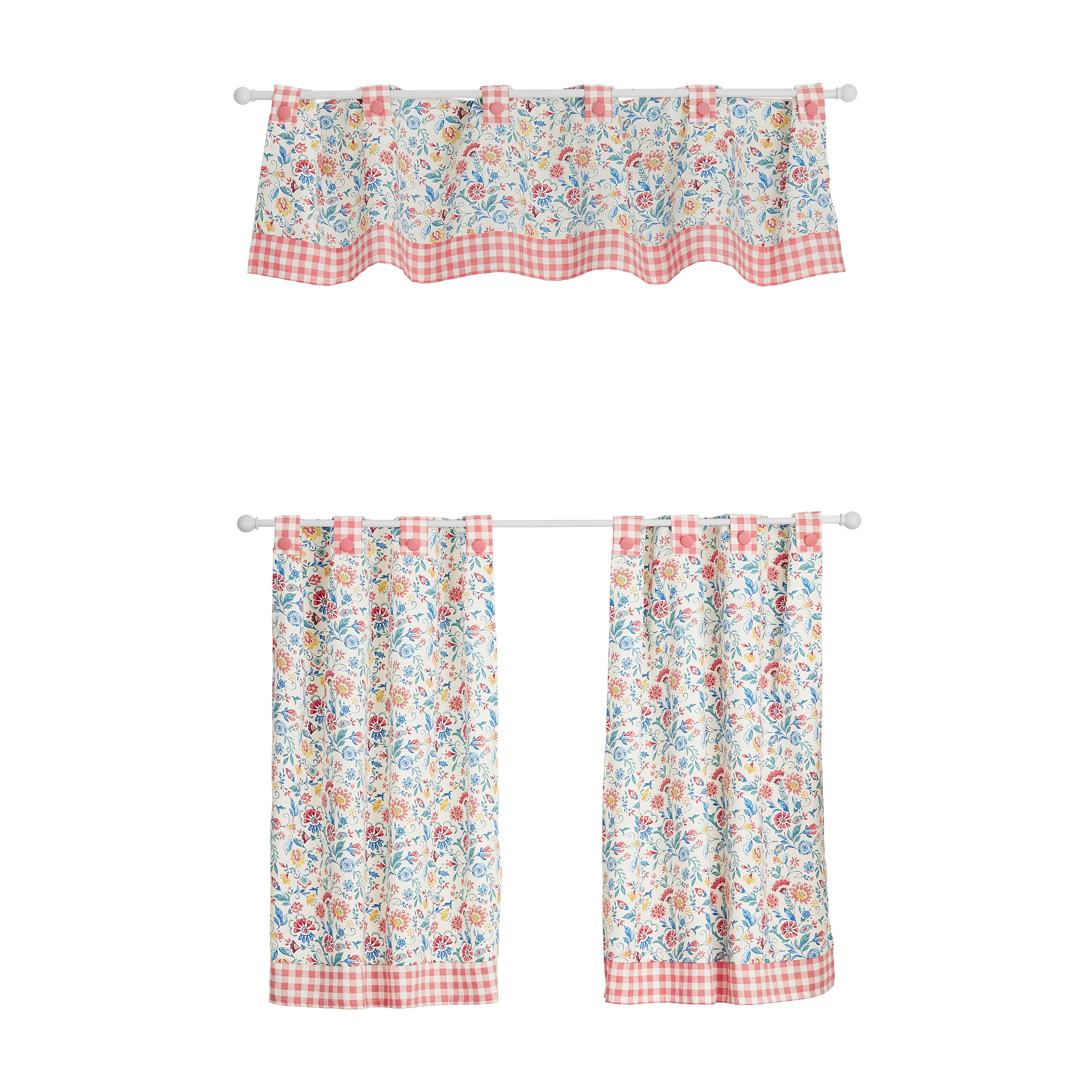 The Pioneer Woman Mazie 3-Piece Floral Tier & Valance Set - image 1 of 5