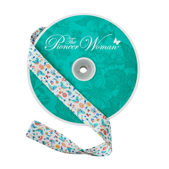 The Pioneer Woman Mazie Double Fold Cotton Quilt Binding Ribbon, 7/8" x 25 Yards