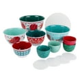 thumbnail image 1 of The Pioneer Woman Melamine Mixing Bowl Set with Lids, 18 Piece Set, Wishful Winter, 1 of 26