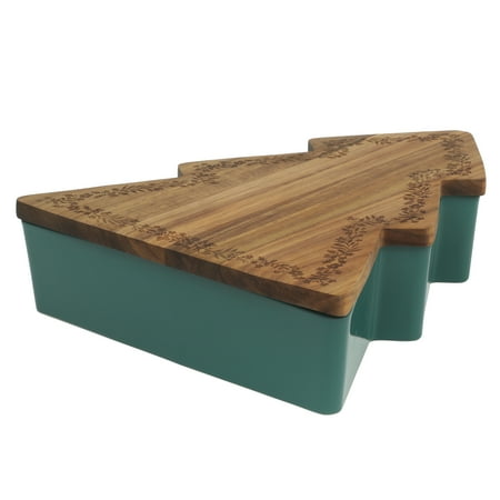 The Pioneer Woman Merry Meadow 12-inch Ceramic Tree Baking Dish with Wood Serving Lid