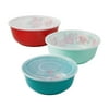 The Pioneer Woman Merry Meadow 6-Piece Embossed Melamine Serving Bowl Set with Lids