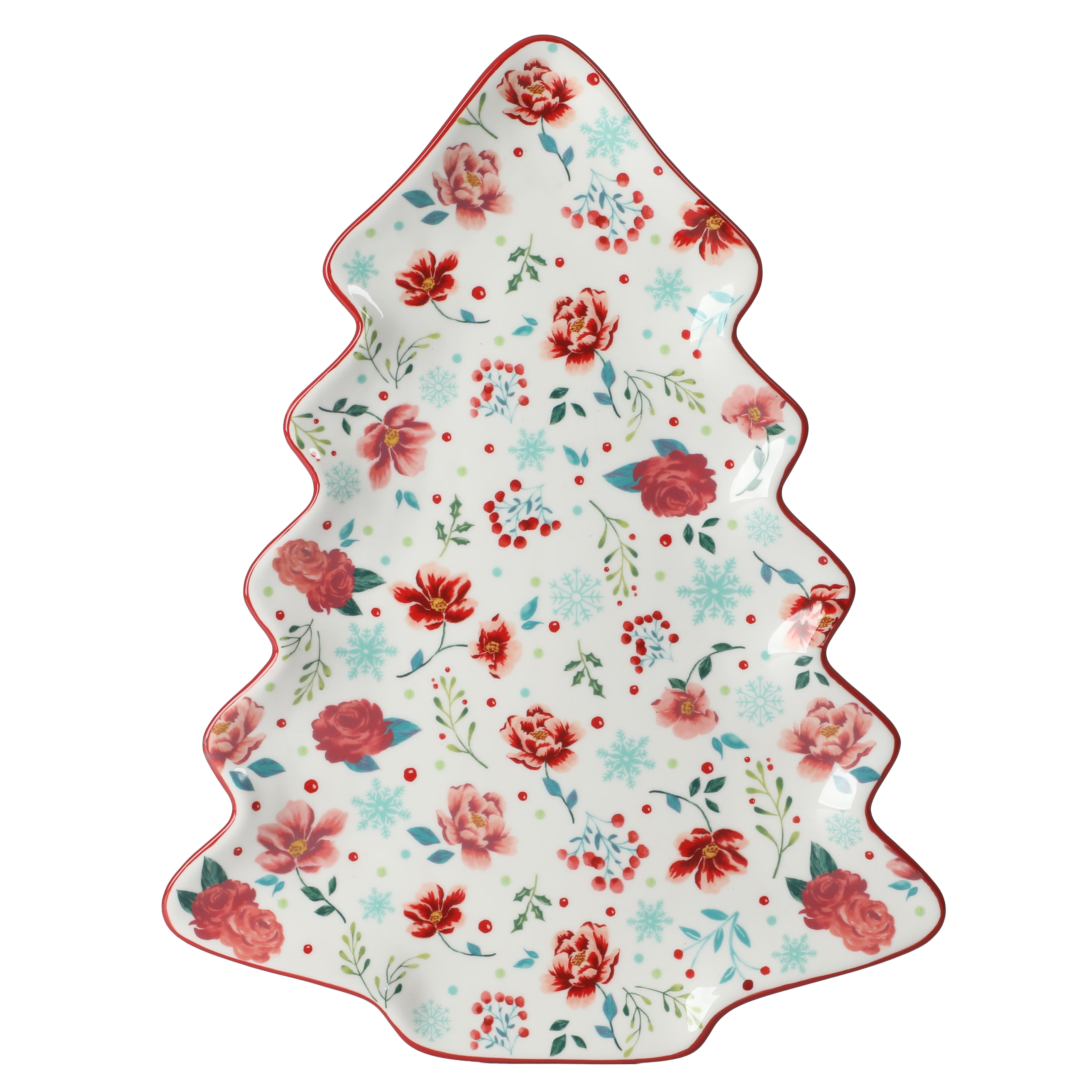 The Pioneer Woman Merry Meadow Tree 16-inch Red Stoneware Platter