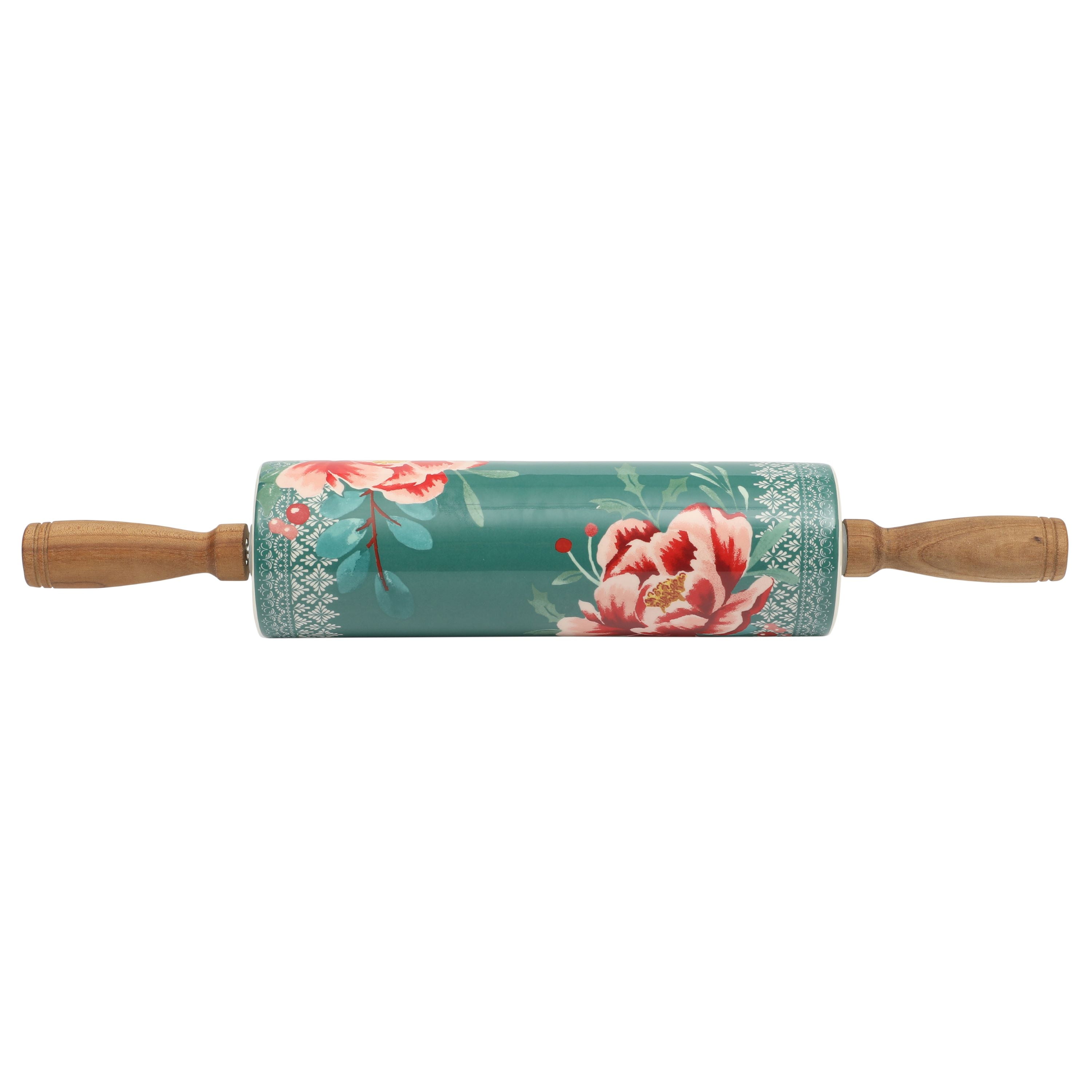 The Pioneer Woman Merry Meadows 17.72-inch Ceramic Rolling Pin