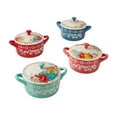 thumbnail image 1 of The Pioneer Woman Fancy Flourish 14.6 oz Mini Casseroles with Lids, Set of 4, 1 of 5