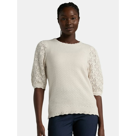The Pioneer Woman Mixed Stitch Sweater, Sizes XS-3X, Women’s