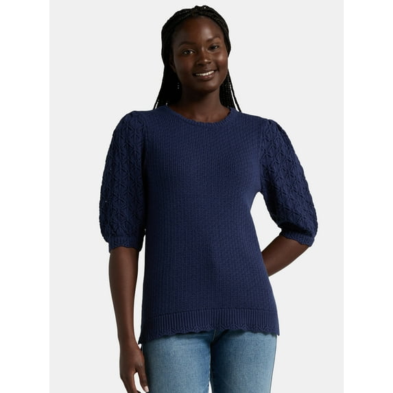 The Pioneer Woman Mixed Stitch Sweater, Sizes XS-3X, Women’s