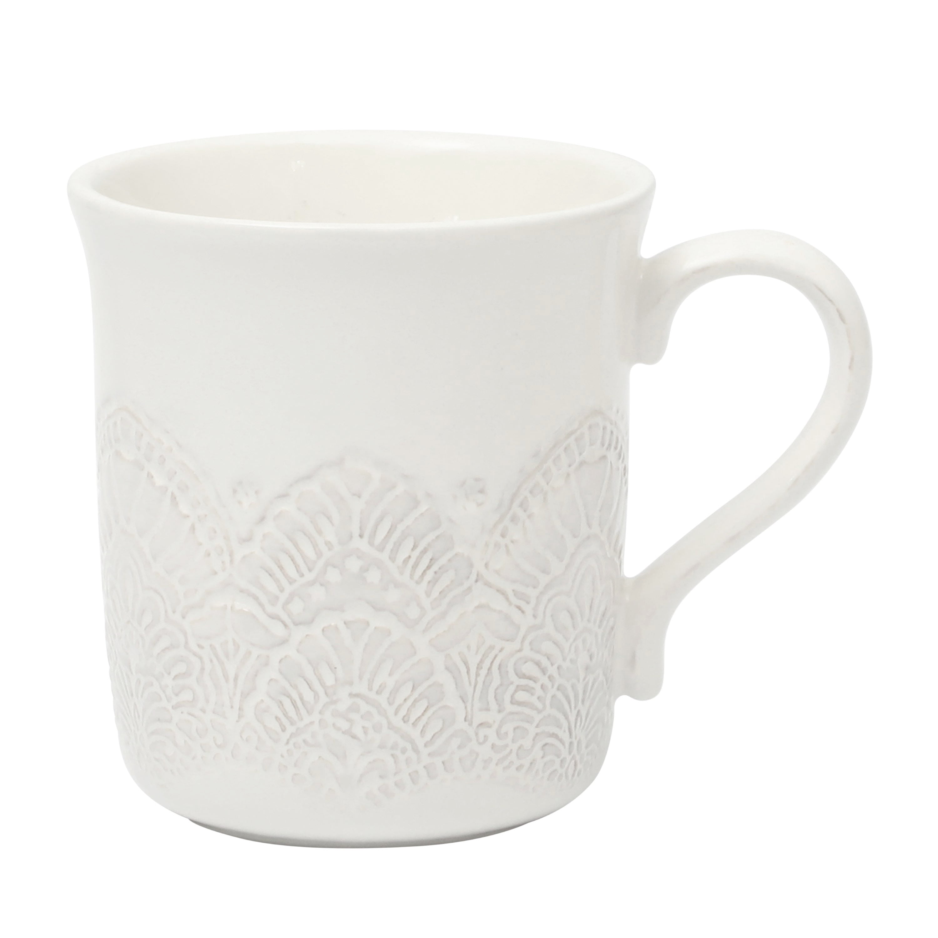 The Pioneer Woman Vintage Lace Stoneware Mug, Linen - Walmart.com