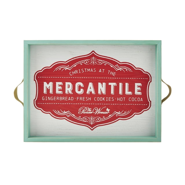 The Pioneer Woman Multi-Color Mercantile MDF Decorative Tray