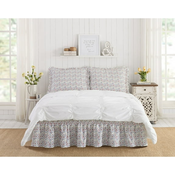 The Pioneer Woman Multi Cotton Wildflower 3-Piece Bedskirt and Sham Set