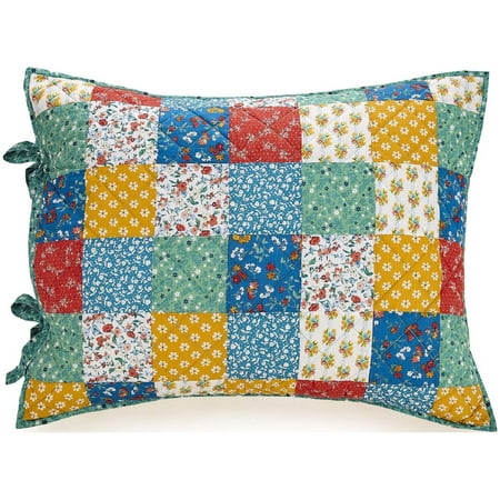 The Pioneer Woman Multicolor Floral Patchwork Cotton/Polyester Quilt, King, 2 Count