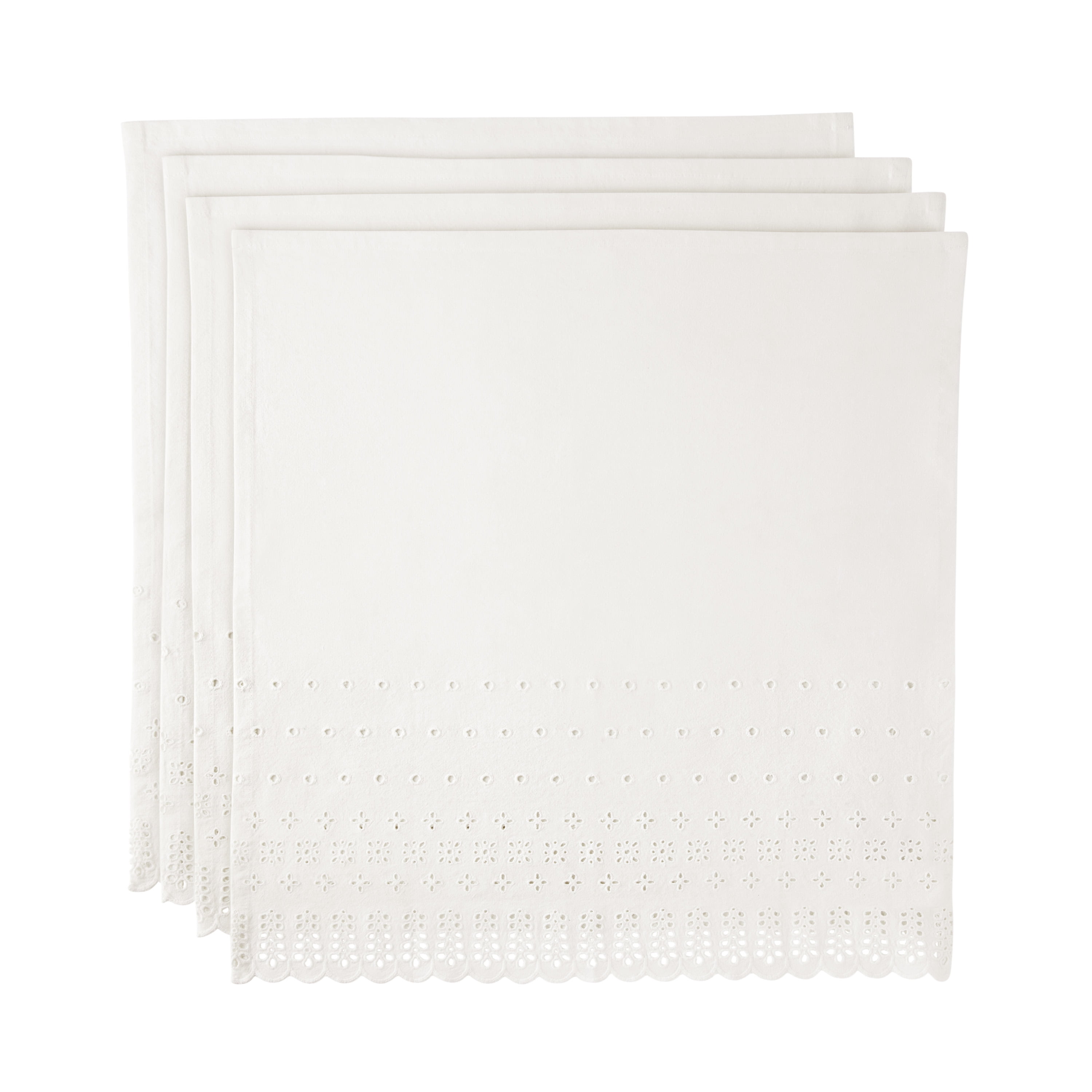 The Pioneer Woman Eyelet 100% Cotton Fabric Napkins, 20" x 20", Set of 4, White - Walmart.com