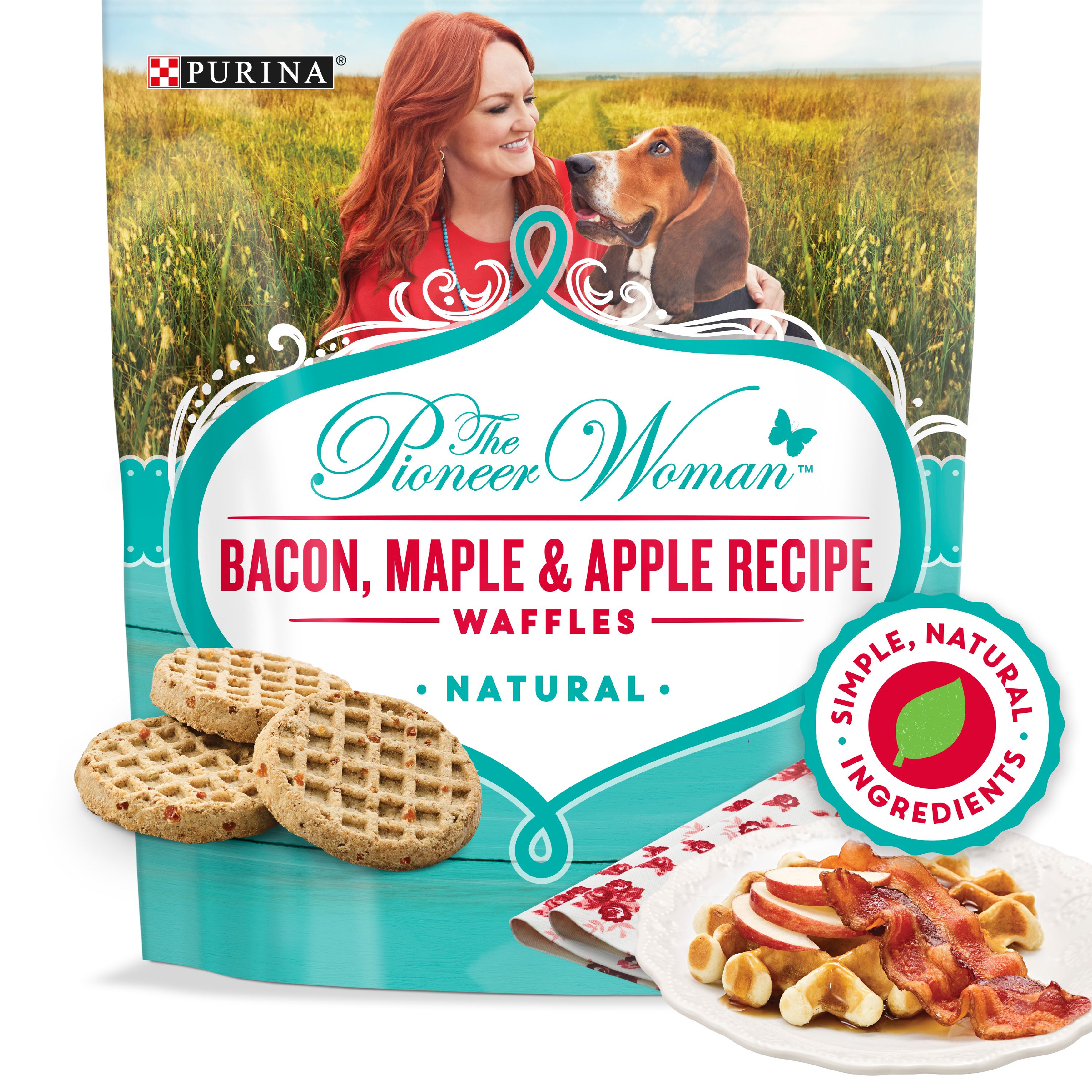 The Pioneer Woman Natural Dog Treats, Bacon Maple & Apple Recipe Waffles, 9 oz. Pouch - image 1 of 13