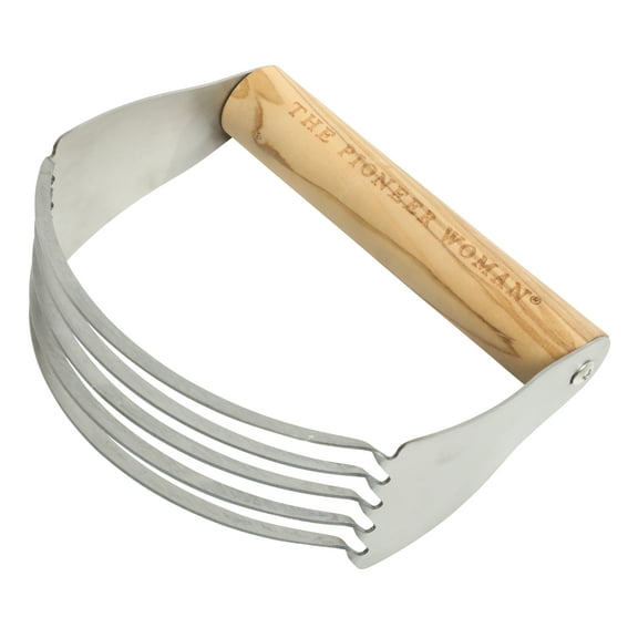 The Pioneer Woman Pastry Blender, Stainless Steel Blades with Olivewood Handle