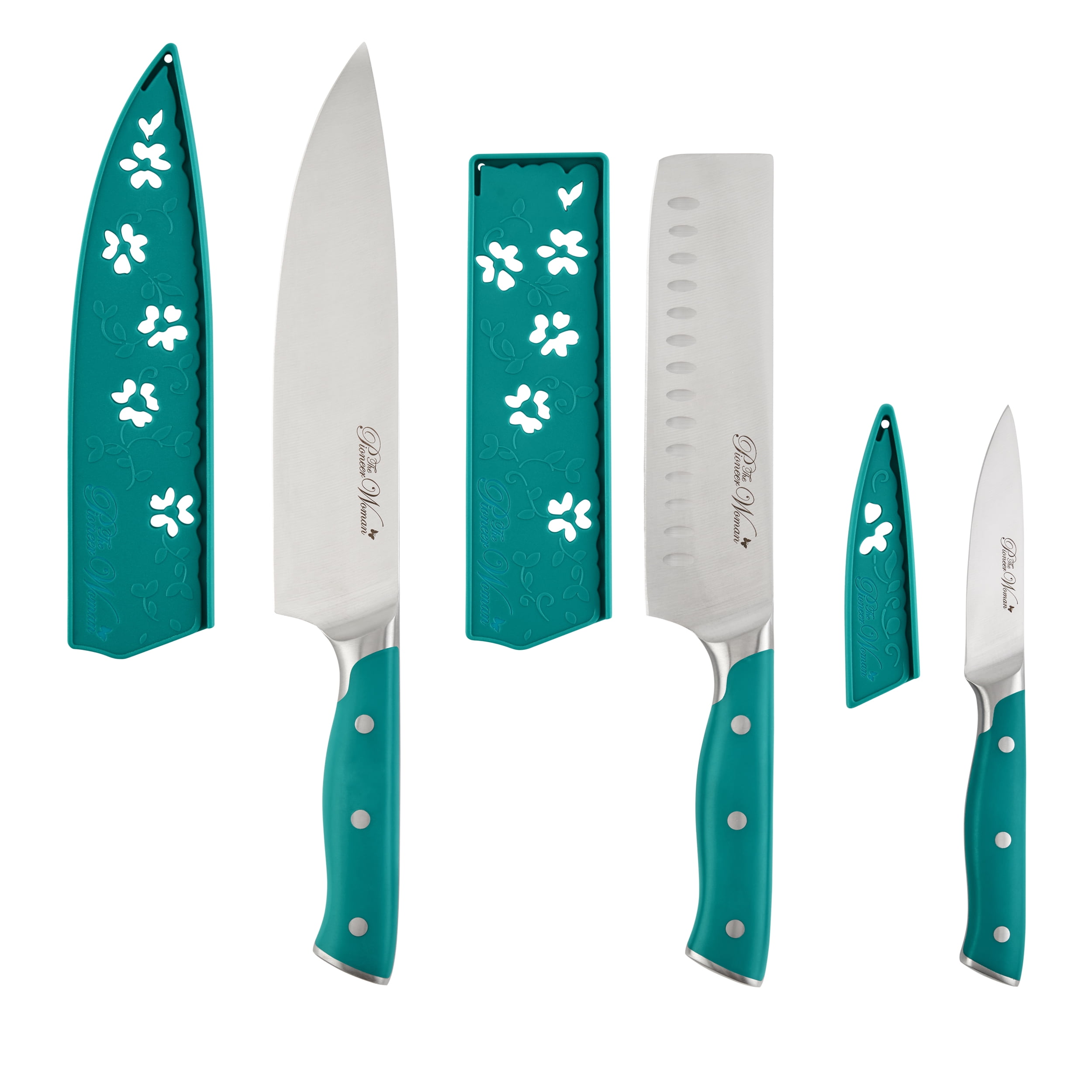 The Pioneer Woman Pioneer Signature 3-Piece Stainless Steel Cutlery Set, Teal