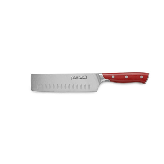 The Pioneer Woman Pioneer Signature 6.5-Inch Stainless Steel Nakiri Knife, Red